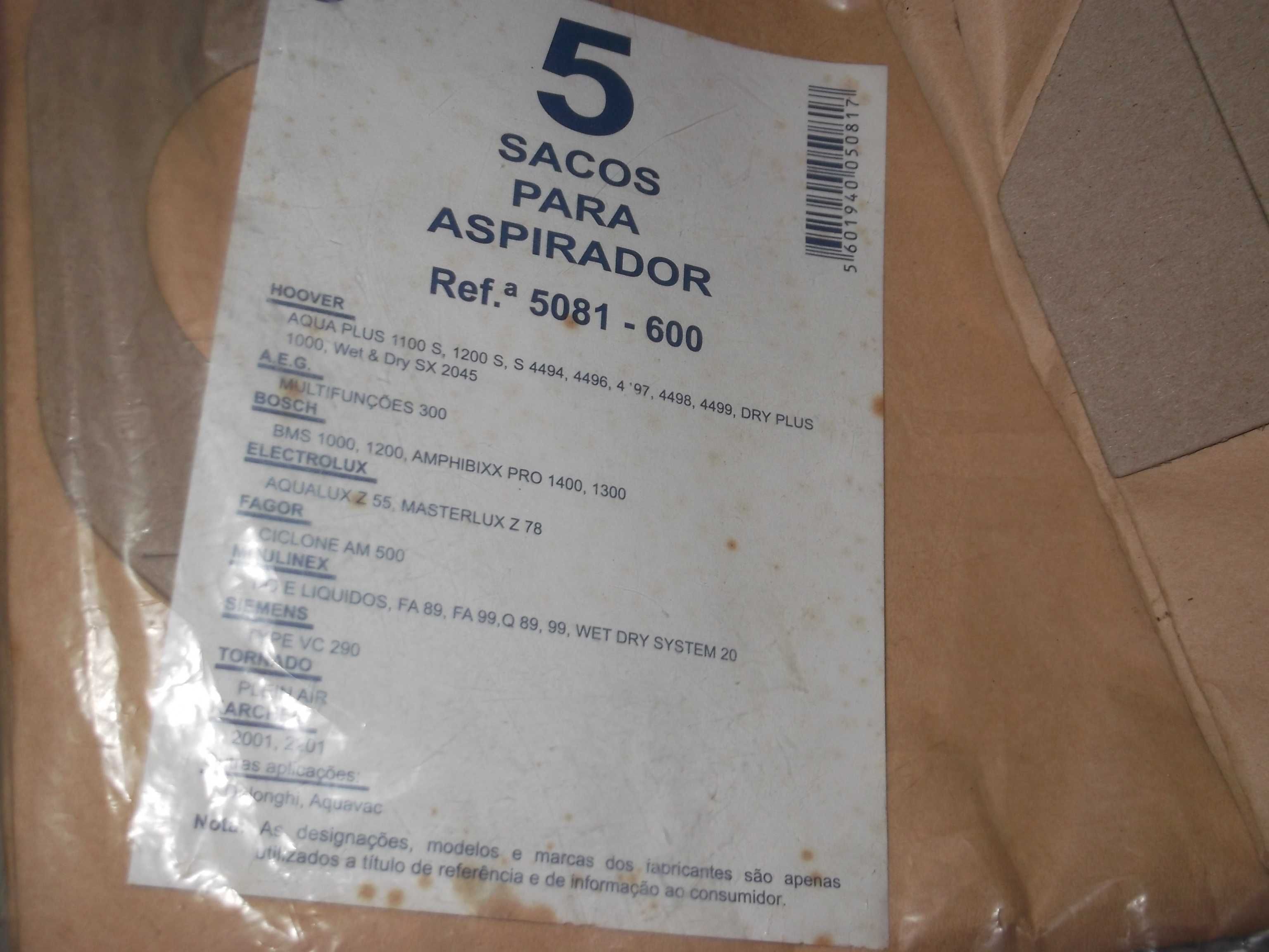 Vendo embalagem de sacos de aspirador selada, ofereço um saco extra