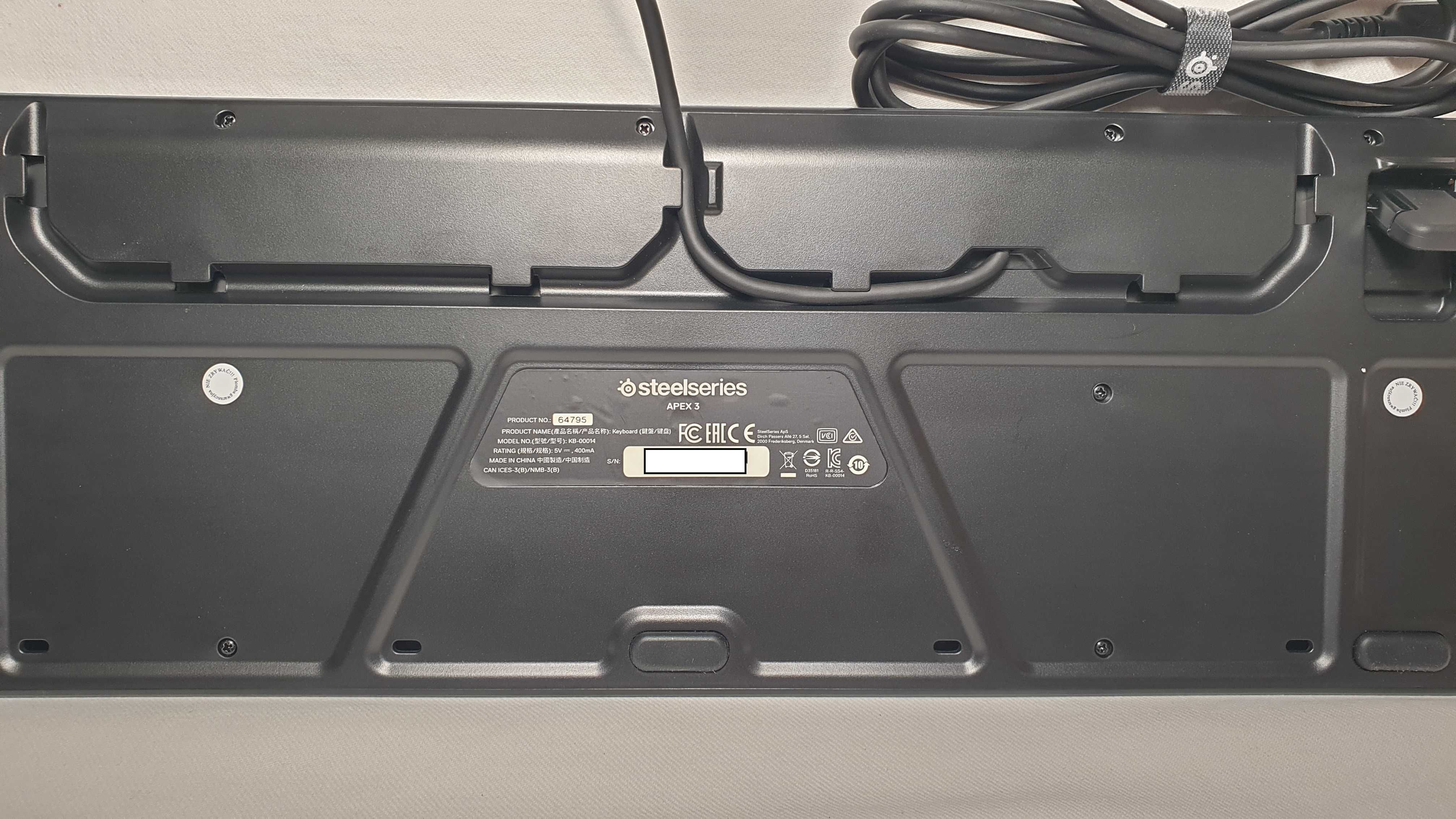 Klawiatura przewodowa Steelseries Apex 3 stan IDEALNY.