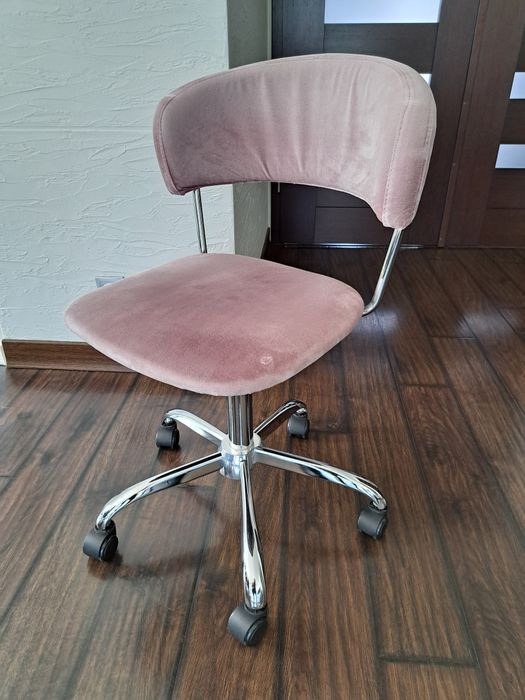 Krzesło biurowe obrotowe RÓŻ Welur