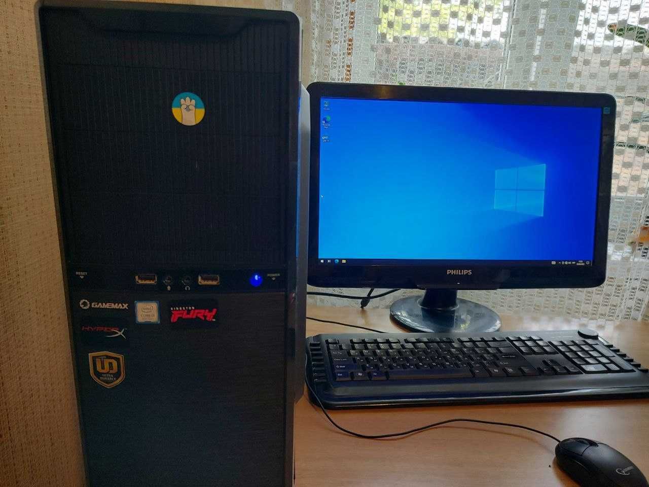 Ігровий компьютер / ОЗУ 32GB / i3-8100 / RX 560 / SSD + HDD/ + монітор