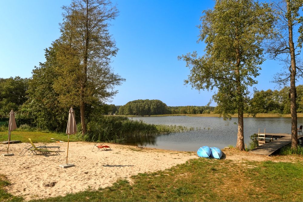 Dom nad Jeziorem Okrągłe, własna plaża, pomosty, ka