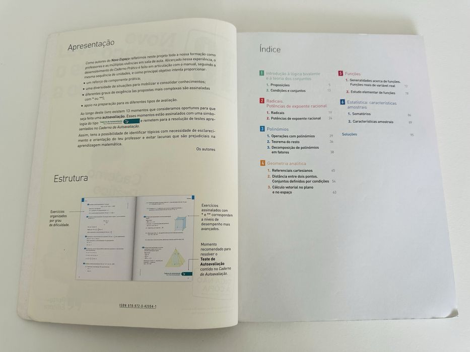 Caderno prático Matemática A “NOVO ESPAÇO” 10° ano