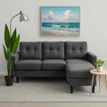 LIQUIDAÇAO Novo sofá chaise longue cinzento resistente a manchas
