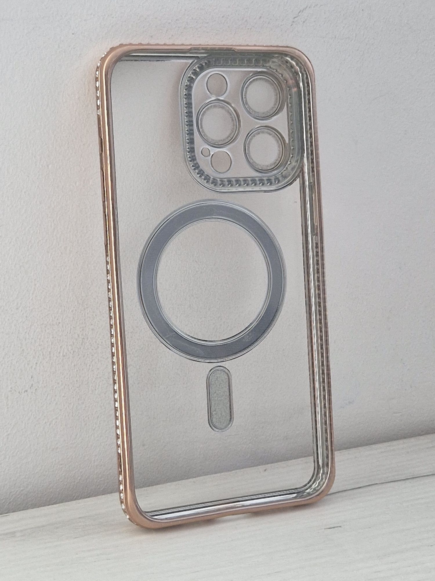Bling Magsafe Case do Iphone 15 Pro Max złoty