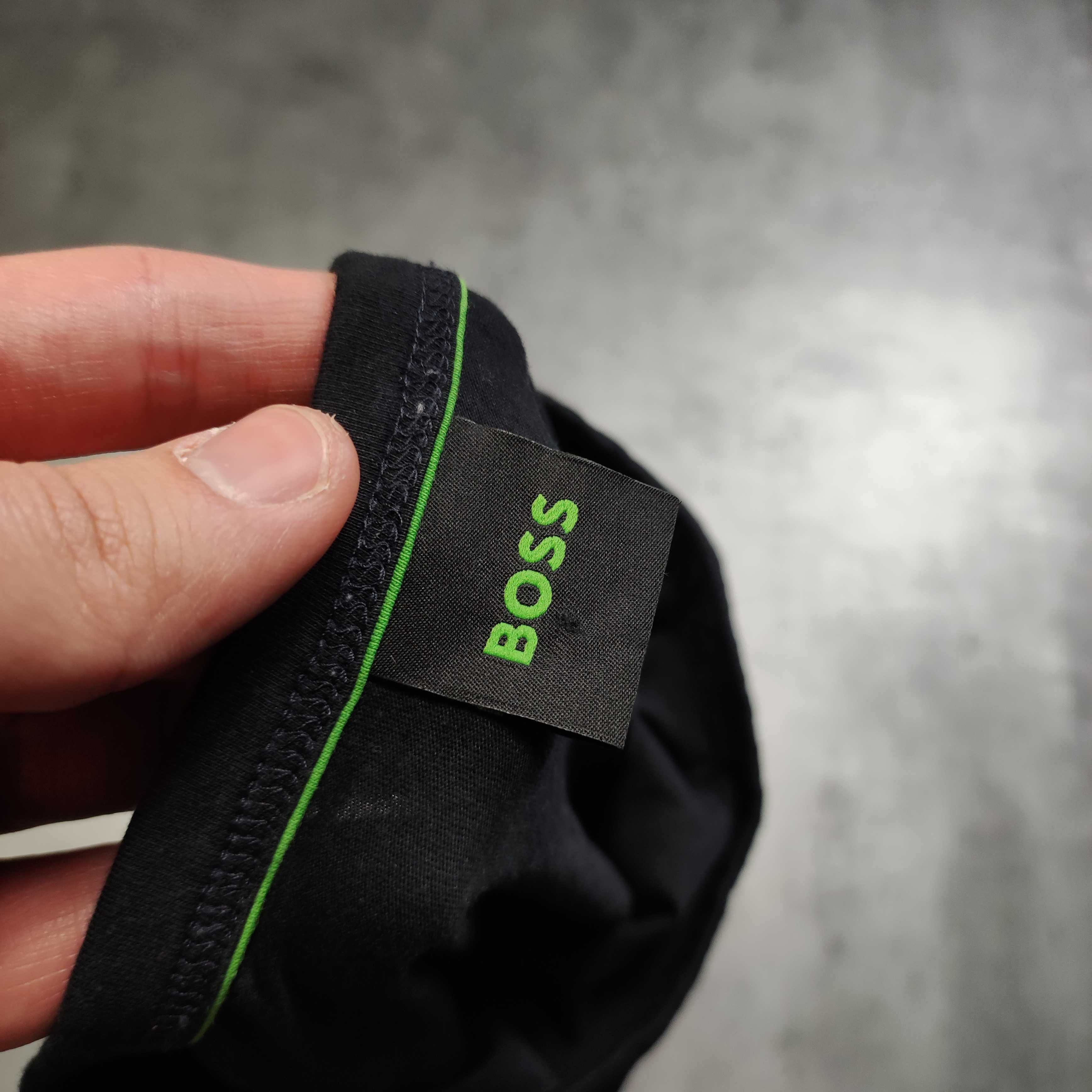 MĘSKA Koszulka PREMIUM Bawełna Klasyczna Casual Hugo Boss czarna Logo