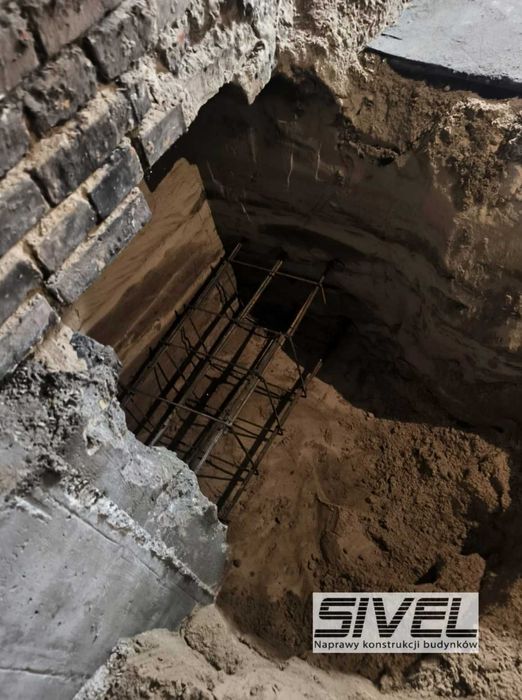 Podbijanie fundamentów, naprawy fundamentów, ankrowanie