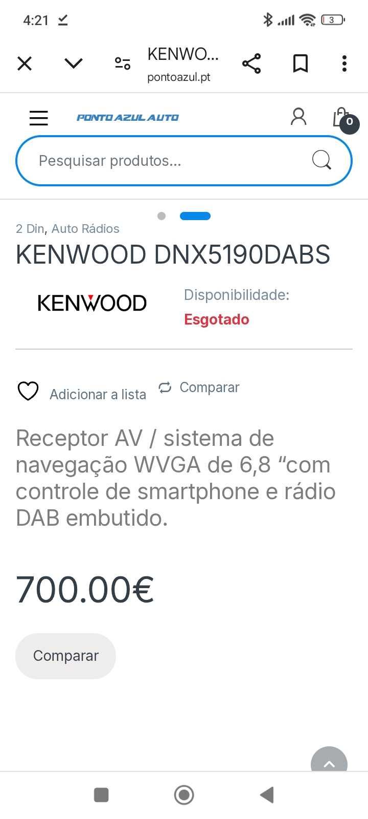 Rádio kenwood dnx5190DABS
