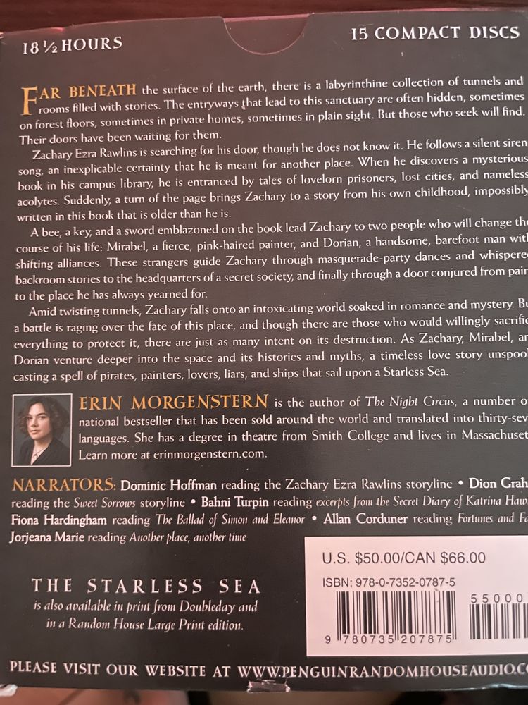 Bezgwiezdne morze The Starless Sea Erin Morgenstern audiobook