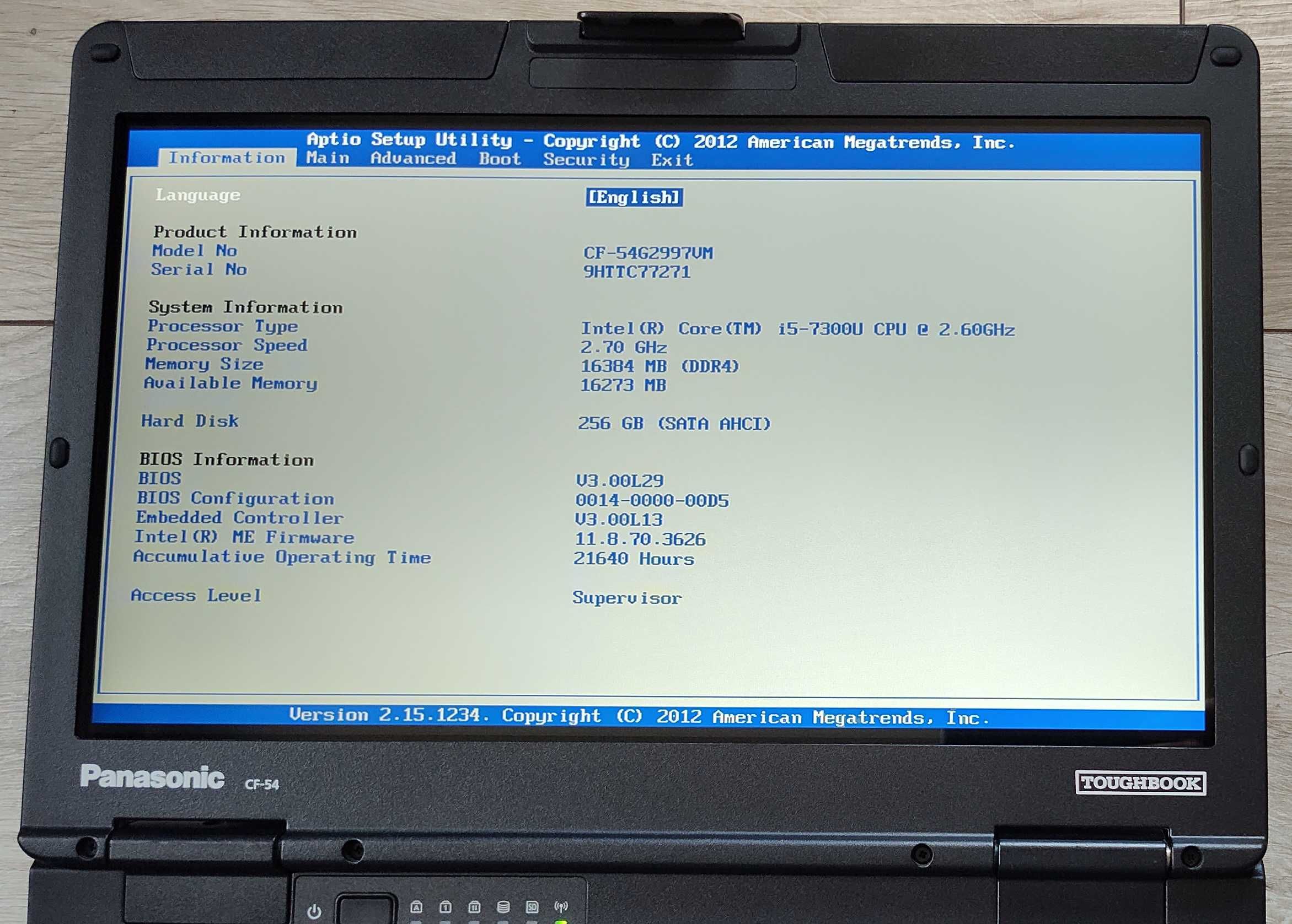 Panasonic CF-54 MK3 14" FullHD IPS Touch i5-7300u/16GB DDR4/SSD 256/7h