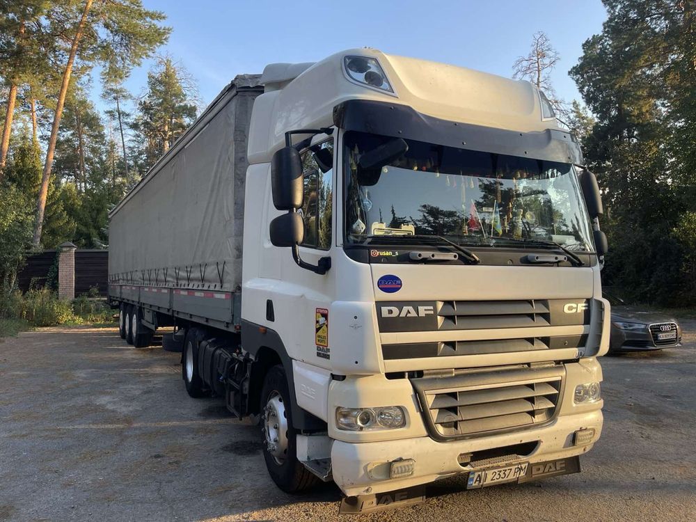 Тягач Фура та причеп тент DAF FT CF 85 автопоїзд тент 2009 Євро 5