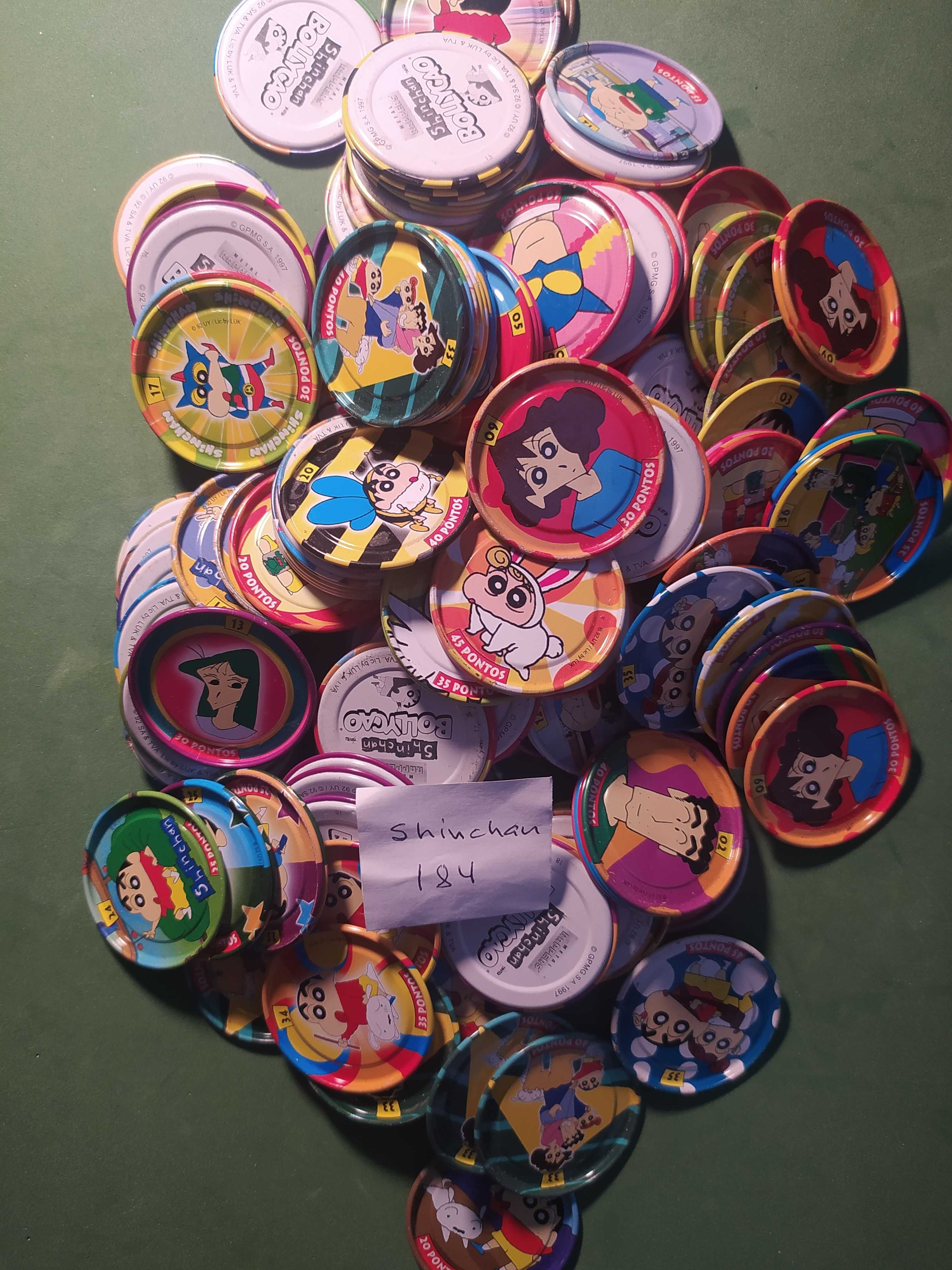 Lote Tazos e Cabeças Shinchan