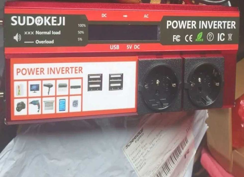 Автомобильный инвертор преобразователь напряжения 12В в 220В 2000 Вт