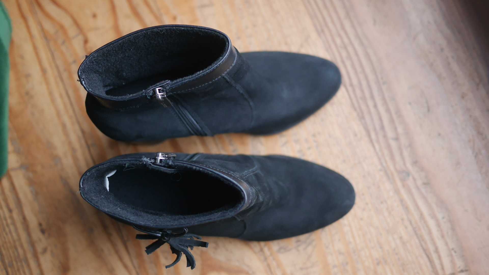 Botki czarne Lasocki skóra zamsz 39
