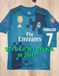 Koszulka Ronaldo Real Madryt 2017/18, Niebieska, Ronaldo 7,  S, M, L