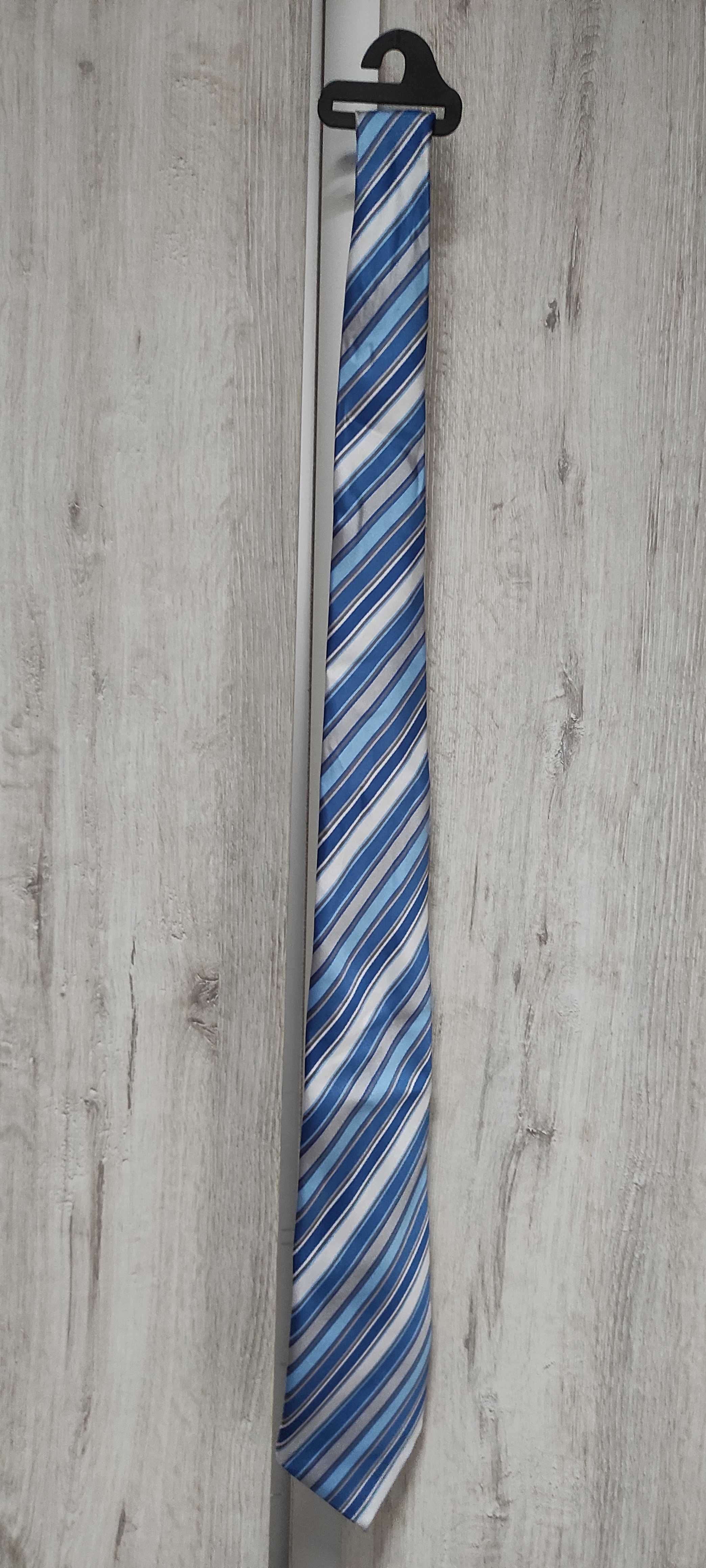 Krawat Męski Niebiesko-biały CRAVARETTO