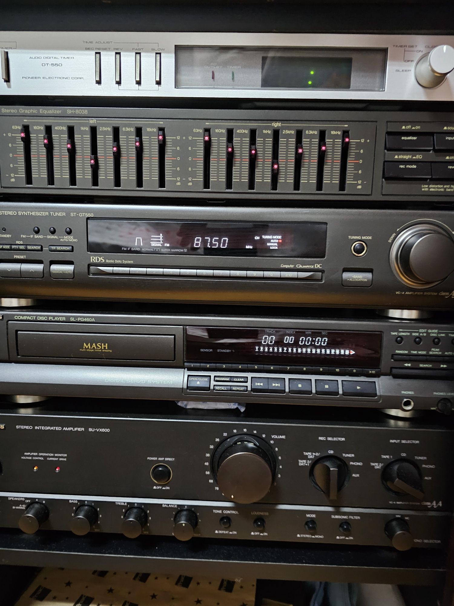 Aparelhagem Technics com temporizador Pioneer como nova.