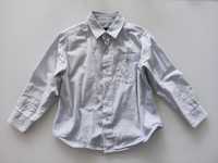 98 104 RESERVED Koszula niebiesko-biala prążki 100% bawełna długi ręka