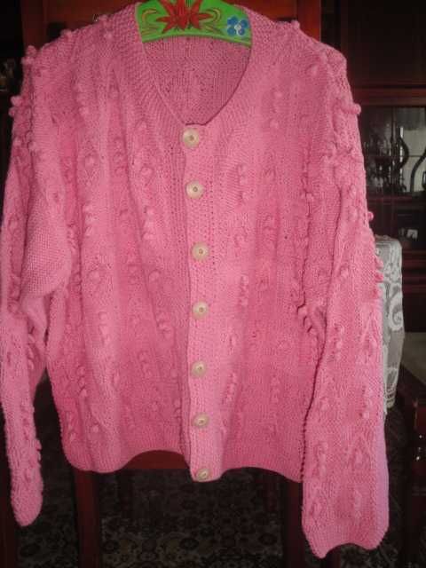 Sweter rękodzieło wzór "popcorn" ro.oversize XL/XXL