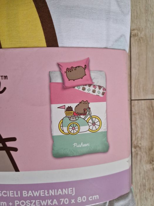 Pościel pusheen r. 160x200, 70x80 bawełniana dziewczęca