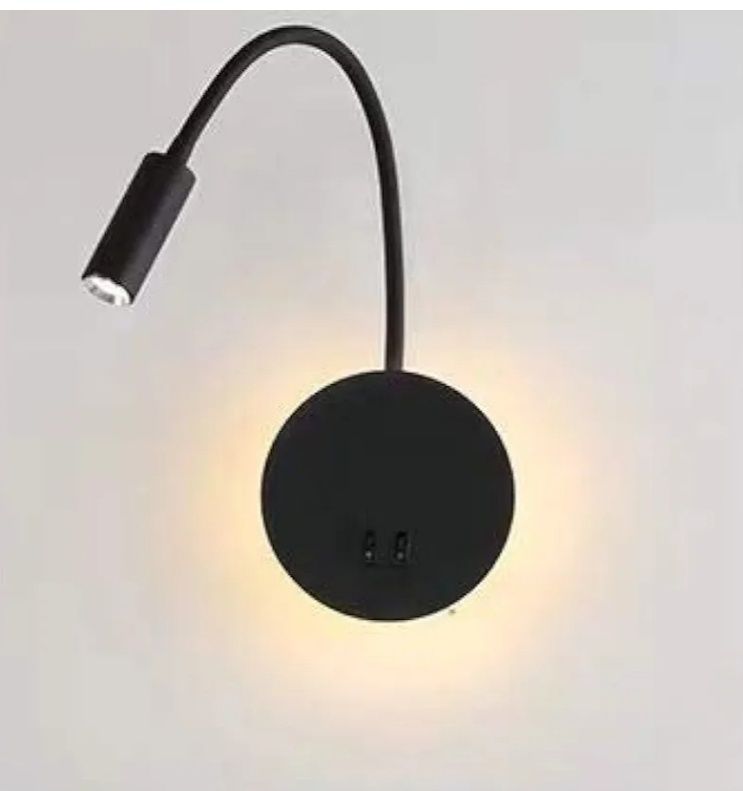 Budbuddy Lampa do czytania LED, czarna, z przełącznikiem, nowoczesna