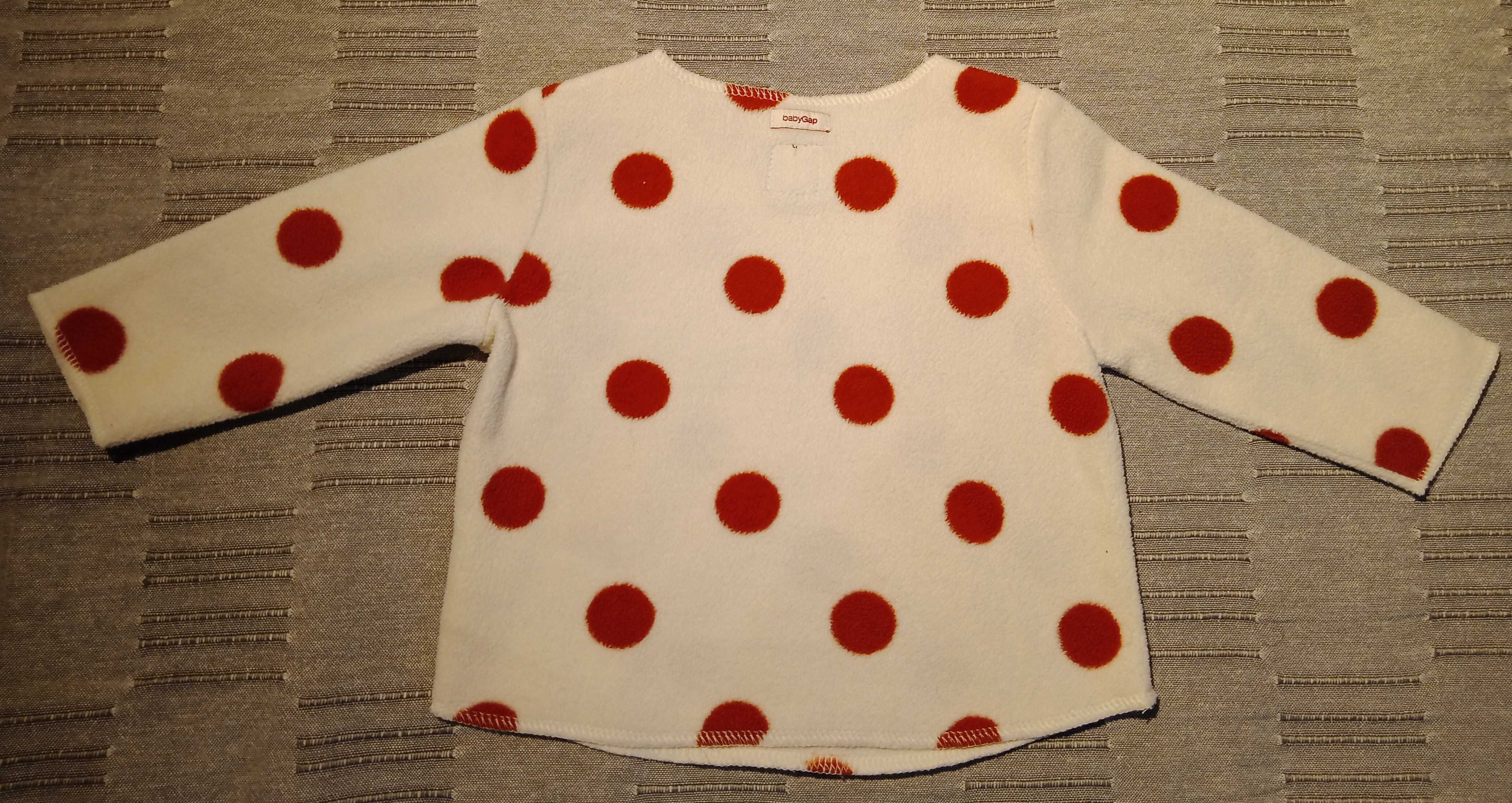 bluza polarowa BabyGap 3-6 m-cy rozm. 68 zapinana na ramieniu_jak nowa