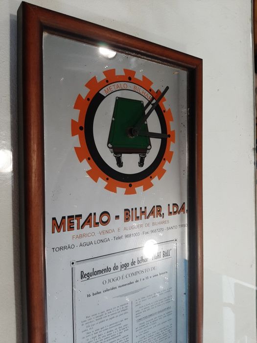 Relógio parede  bilhar vintage