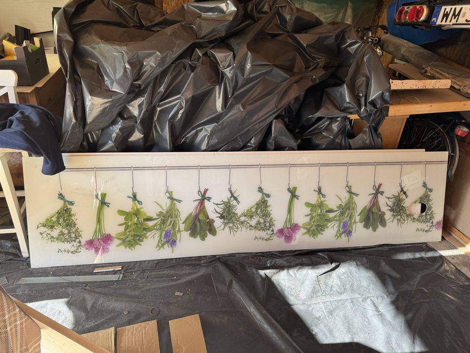 Szkło hartowane pod szafki kuchenne do kuchni z grafiką 250x60