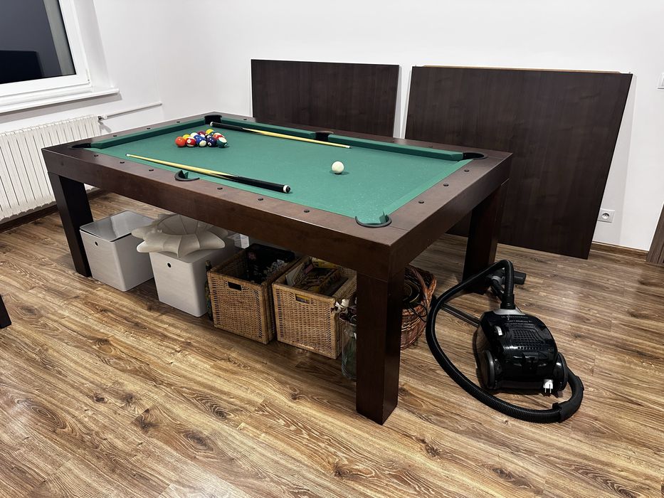 Stół bilardowy drewno lipowe z funkcja stolu jadalnego. Dla 10 osób.