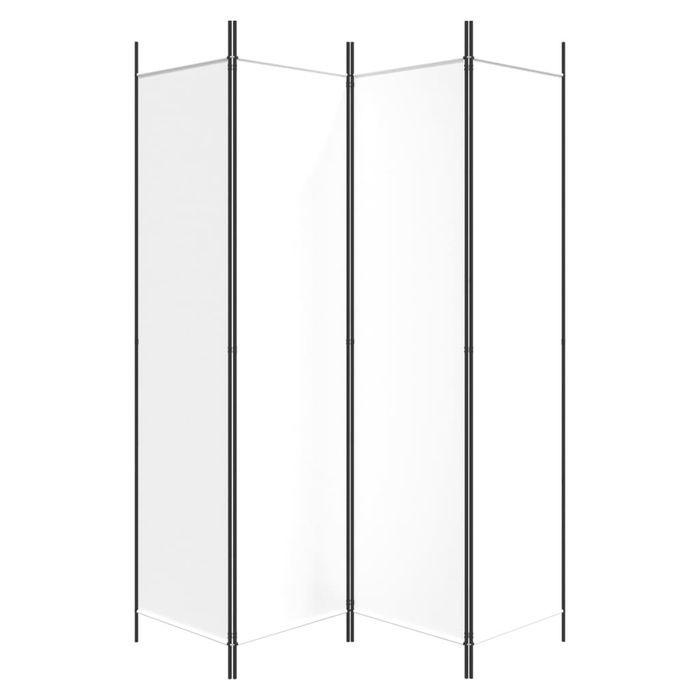 vidaXL Parawan 4-panelowy, biały, 200x200 cm, tkanina