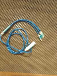 Uniwersalny kabel USB 3w1 led