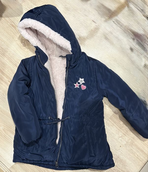 Cieply plaszczyk zimowy dla dziewczynki rozmiar 116