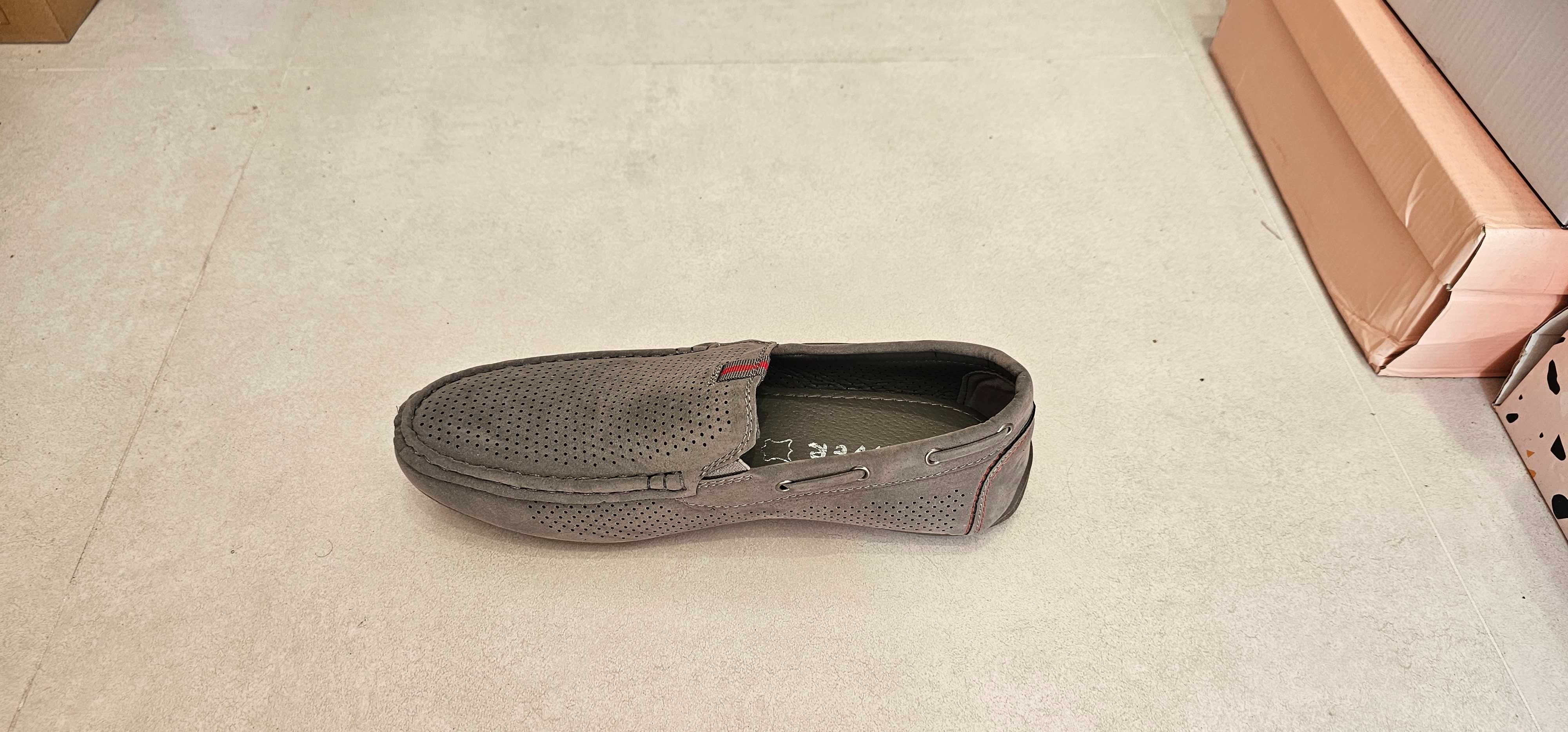 Szare mokasyny męskie dziurkowane 40-45 skóra różne kolory i modele