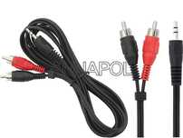 Przyłącze wtyk 3,5st-2xwtyk rca 1,8m mały jack->2xRCA np. do mp3