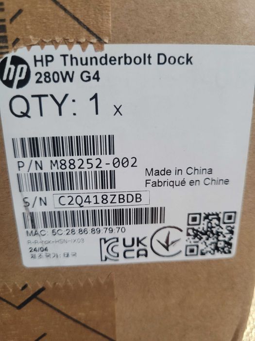 Stacja dokująca HP Thunderbolt 280W G4 z przewododem combo