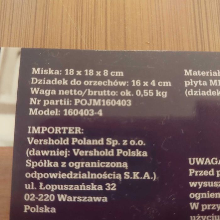 Dziadek do orzechów z miską (drewno bambusowe) NOWE ofoliowane