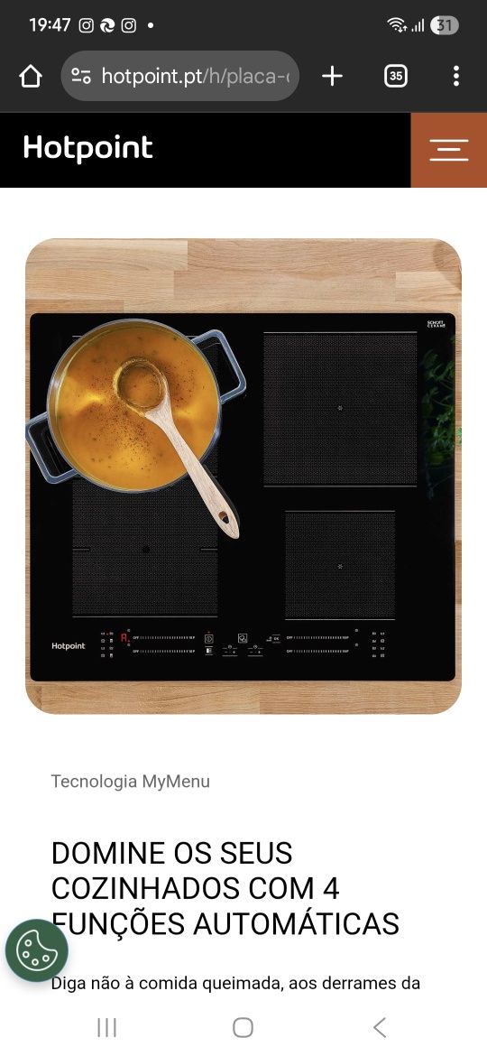 Placa de indução Ariston hotpoint Nova com garantia
