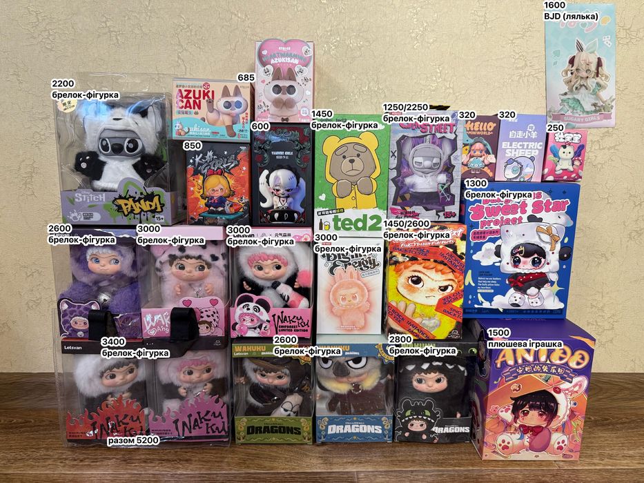 Блайндбокс Blindbox Miniso, POP MART, Wakuku, Azuki, Labubu