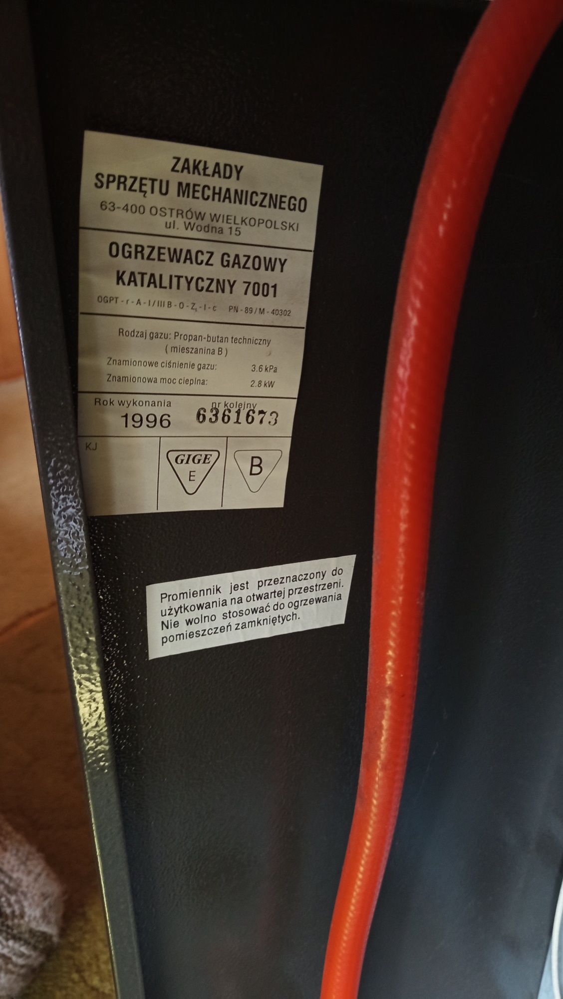 Ogrzewacz piecyk gazowy katalityczny