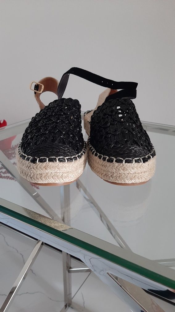 Espadryle czarne Nowe 39