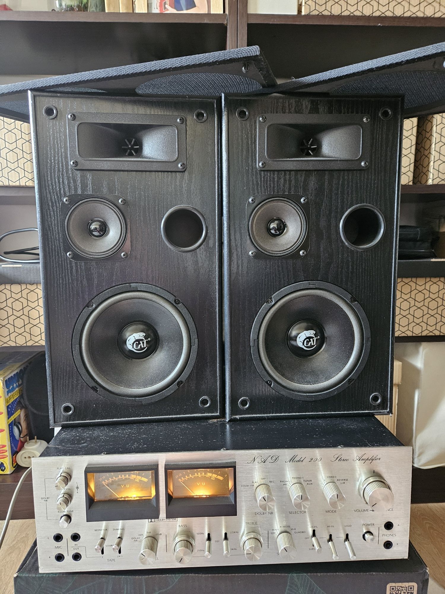Vintage wzmacniacz NAD model 200 + kolumny CAT 2000 + audio bluetooth