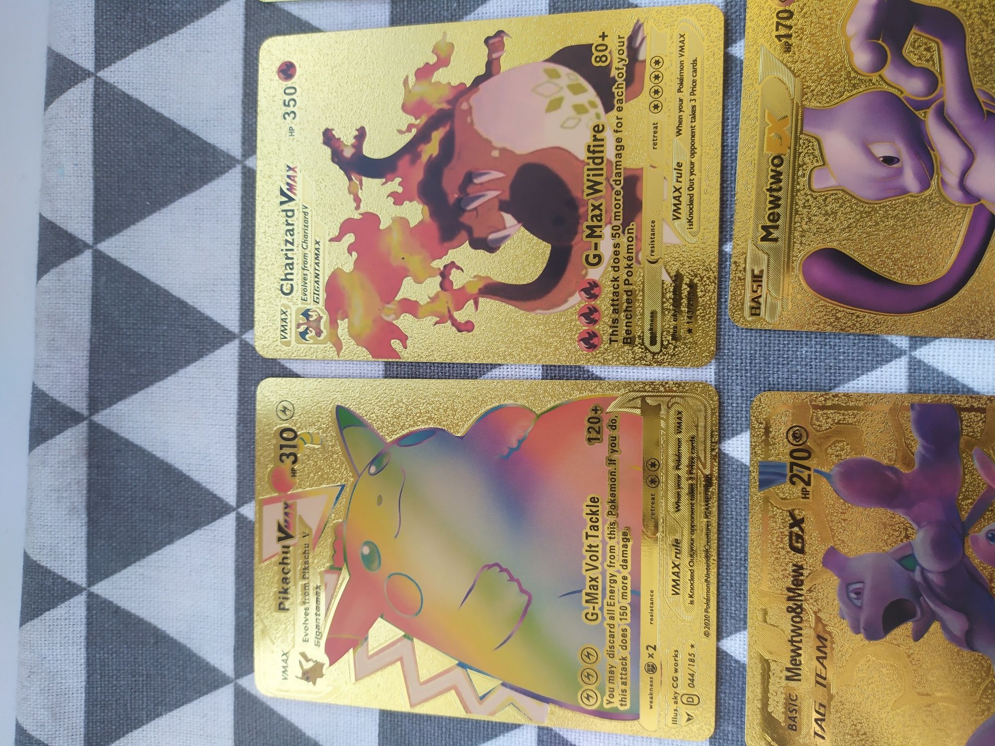 Картки золоті Pokémon. Набір 7 штук.