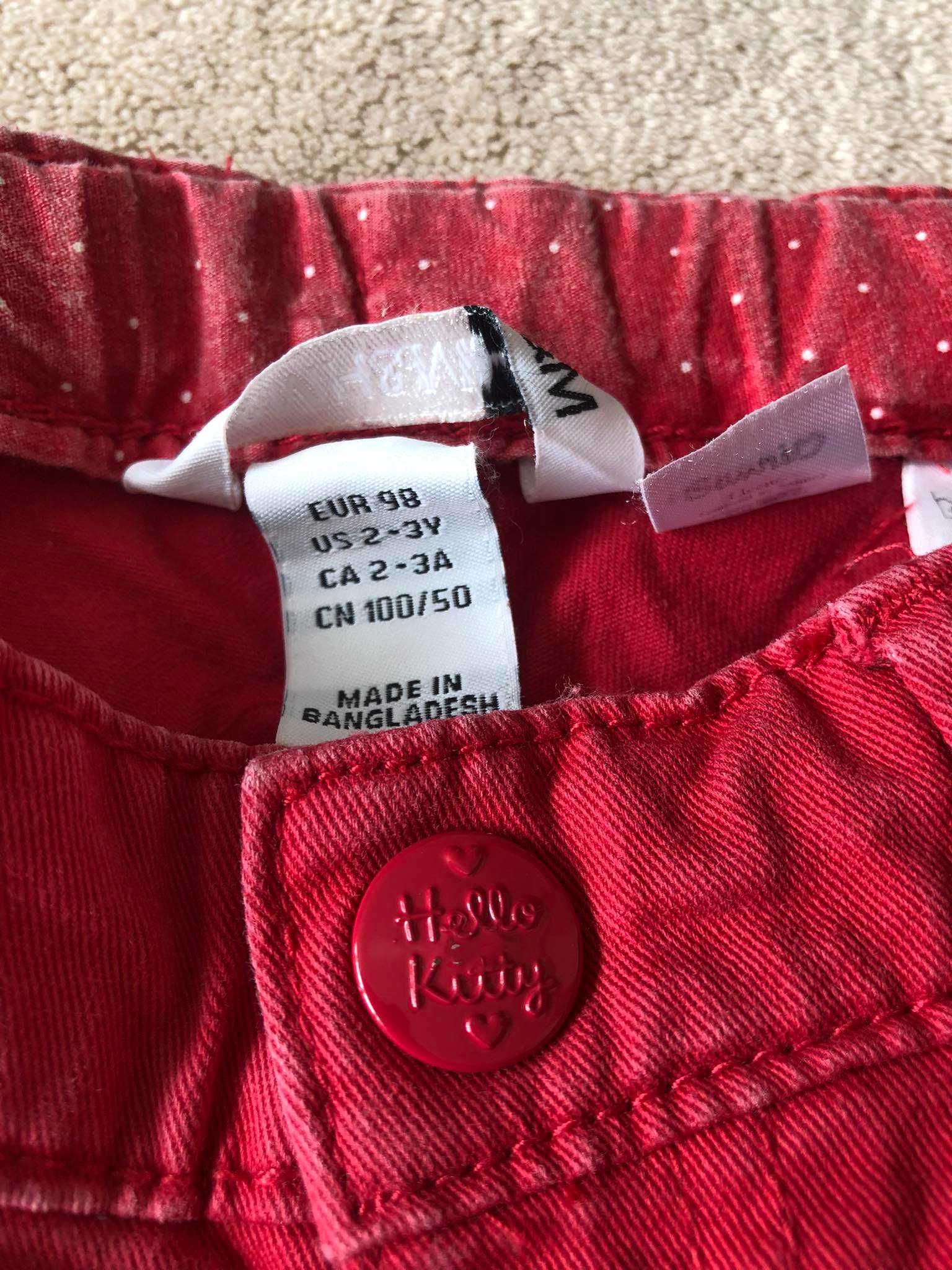 Spodnie jeansowe H&M, r.98, Hello Kitty