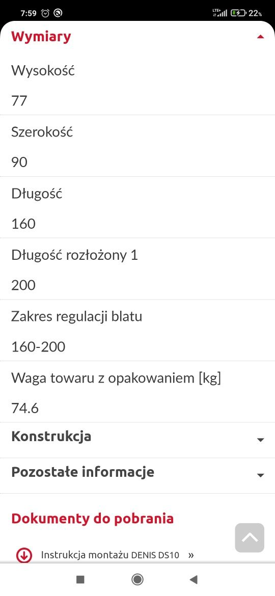 Sprzedam Stół Denis
