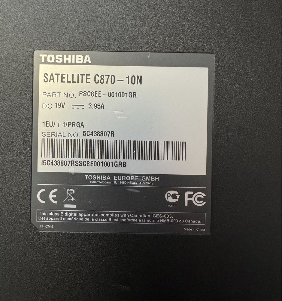 Ноут ігровий Toshiba, 17.3”, SSD, 480Gb, 4 ядра, i3, 8Gb,