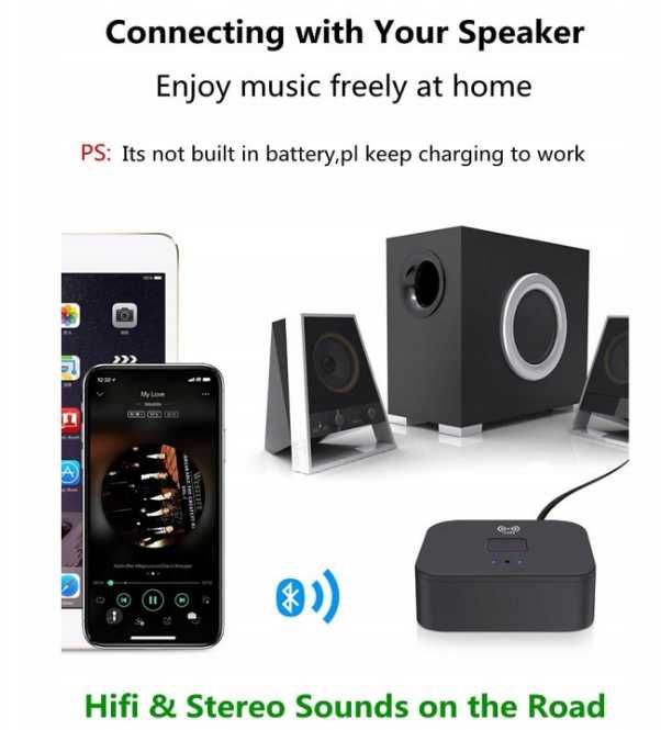 Bezprzewodowy odbiornik NFC B11 Bluetooth 5.0 3,5 mm AUX RCA ttst1350