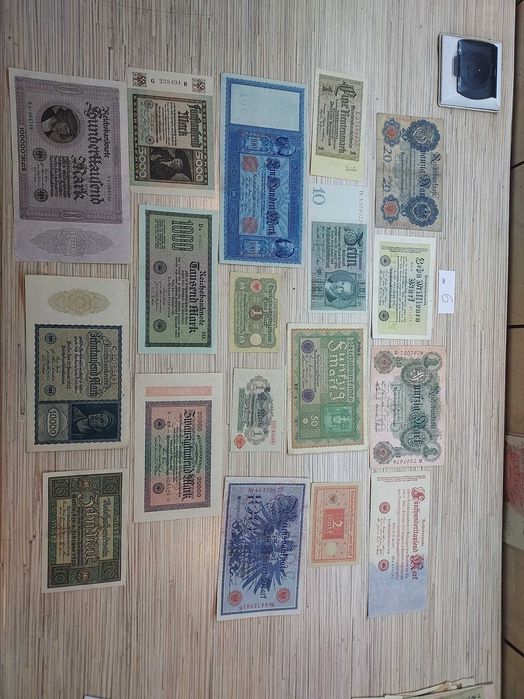 Starocie banknoty marki Niemcy 5 zestawów