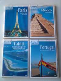 DVDs Guias e Destinos (Paris, Tahiti, México, Portugal)