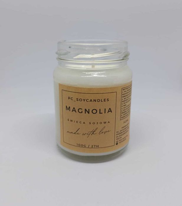 Świeczka Sojowa Zapachowa Magnolia 143ml 27h