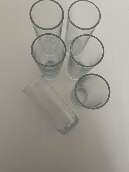 Conjunto de 6 Copos Altos de Vidro Transparente – Excelente Estado