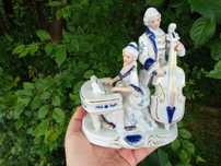 Porcelanowa figurka wykonana ręcznie Rokoko 1720 r, muzycy